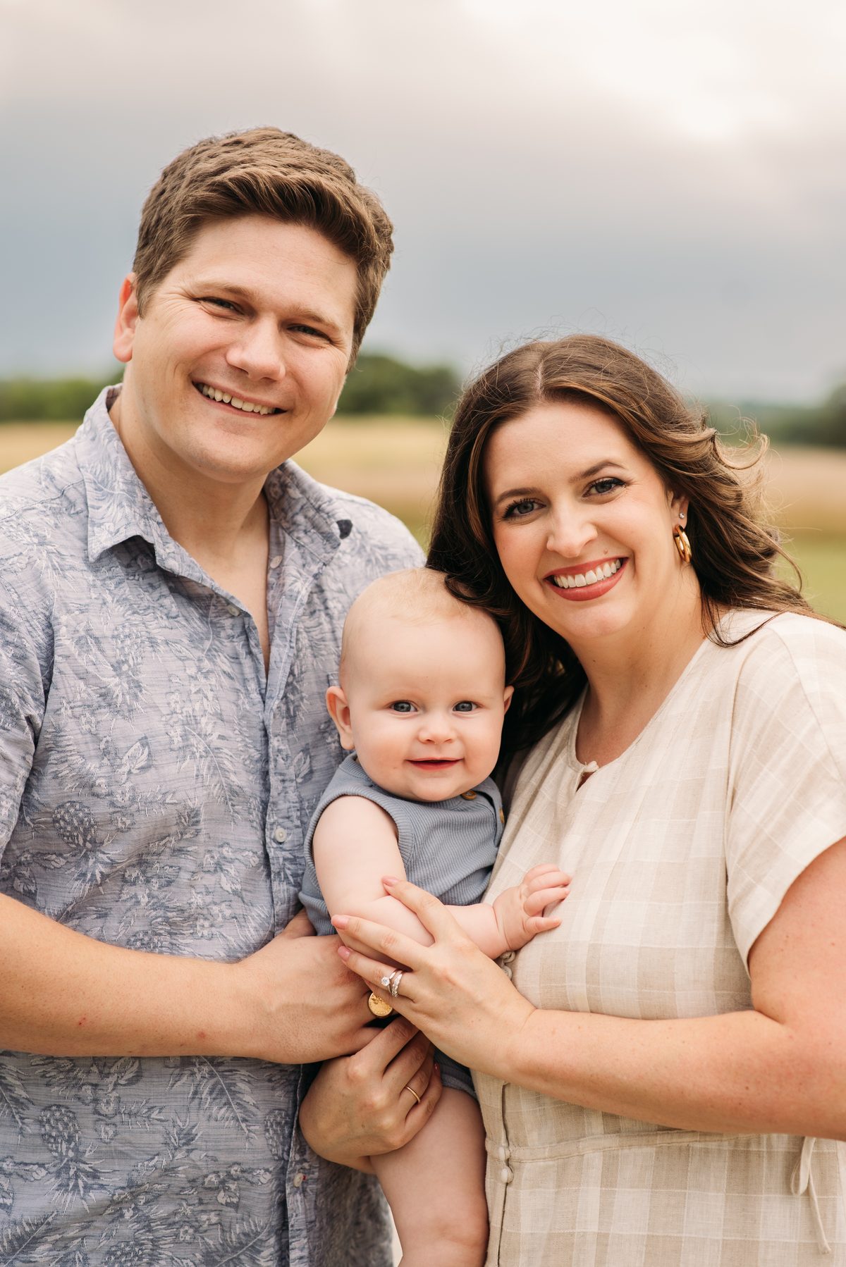 Family portrait in golden summer light — family photography in the Kansas City area