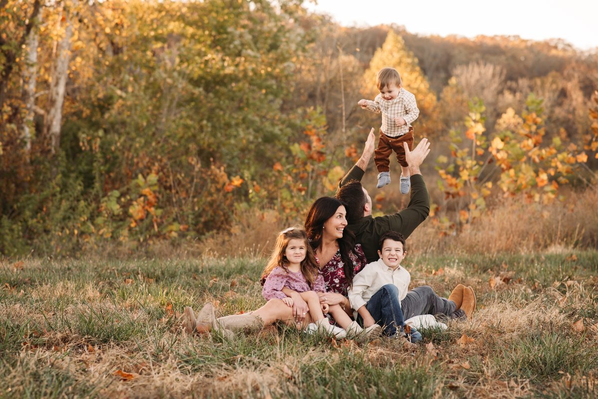 Rachel Cherry Photography family session in warm natural light near Kansas City — family photography in the Kansas City area